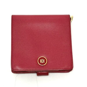 LOEWE logo Folded wallet Leather Red - Foto 1 di 15