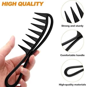 Unisex Shark Jumbo Wide Tooth Hair Comb - Black Handle Grip - Picture 1 of 4