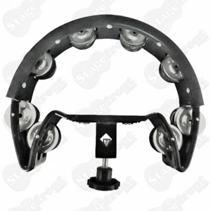 TAMBOURINE MANO 9" BLACK HI HAT TAMBOURINE TMP34B - Picture 1 of 1