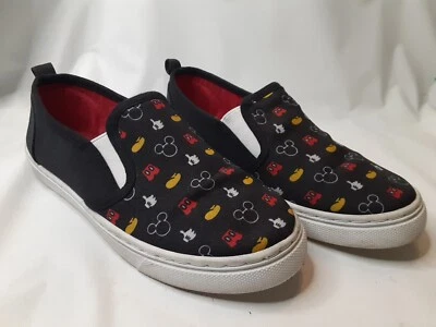 Tênis de lona AOP preto Mickey Mouse Disney infantil tamanho 2 criança grande - Imagem 1 de 4
