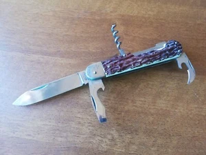 VTG RARE MIKOV CZECHOSLOVAKIA STAG HORN HANDLE HUNTING POCKET KNIFE MULTI TOOL - Picture 1 of 11