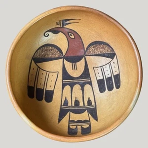 Early 1930s Hopi Polychrome Thunderbird Clay Bowl - Picture 1 of 9