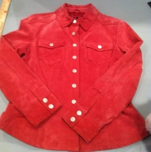 LIVE A LITTLE PINK Suede Jacket Women's Med - Picture 1 of 12