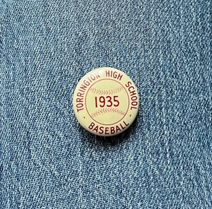 Scarce 1935 Torrington (Connecticut) High School Baseball 7/8" Cello Pinback - Picture 1 of 2