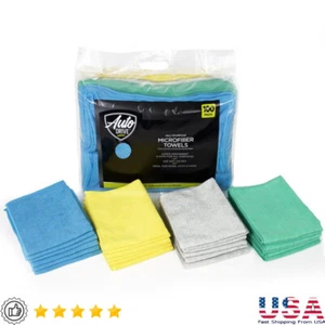 Multipurpose Microfiber Towels 100 Count Super Absorbent Lint Free Cleaning Rags - Picture 1 of 11