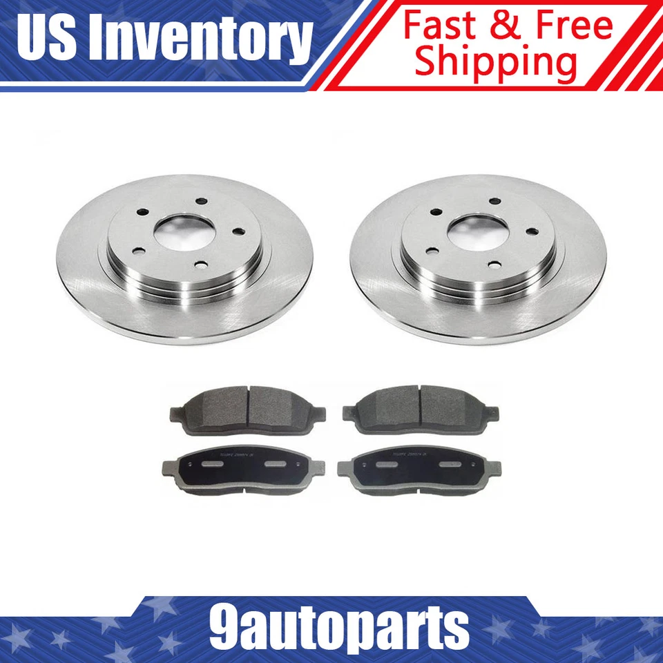 Rotores de freno traseros y pastillas de freno de cerámica para Chrysler Town & Country 2008-2010 Foto 1 de 4