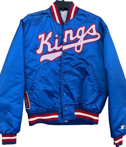 Vintage Sacramento Kings Jacket Mens Medium 90s Satin Script Spellout by Starter Cover