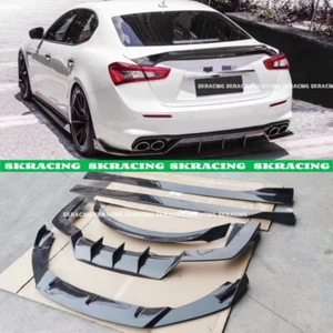 For Maserati Ghibli 14+ Real Carbon Fiber Front Rear Lip Cover Sideskirt Spoiler - Picture 1 of 14