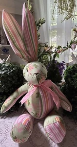 Quilted Handmade Rabbit Made With Lots Of Love 8”Plus 7”Ears - Picture 1 of 11