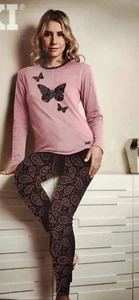 PIGIAMA DONNA INVERNALE FANTASIA FARFALLA - Picture 1 of 29