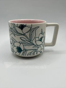 Starbucks 2019 blaugrüner Frühling Blumenmuster Umriss große Kaffeetasse Tasse - Bild 1 von 6