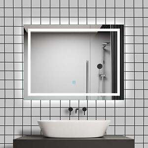 Illuminated Bathroom Mirror Light up Large Wall led Mirror w/Demister Pad Heated