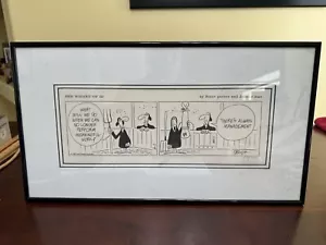 WIZARD OF ID FRAMED 21 x 11.5" CARTOON SIGNED / STAMPED BY BRANT PARKER #289/950 - Picture 1 of 14