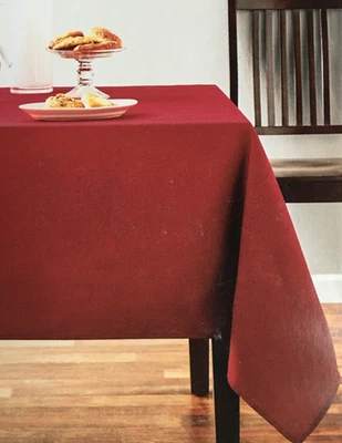 52x70 Rectangle Christmas Holiday Red Fabric Tablecloth 100% Polyester Mainstays - Image 1 of 4