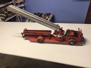 Vintage Doepke Rossmoyne Model Toys Ladder Fire Truck Pressed Steel 1950s - Picture 1 of 24