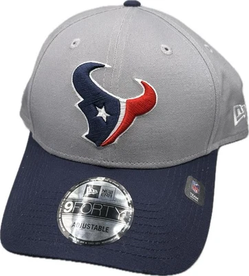 Para hombres New Era Houston Texans GRIS OT Azul/Gris 9FORTY The League Snapback Sombrero OSFA Foto 1 de 4