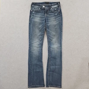 Pantalones de mezclilla plateados para mujer Tuesday bota ajustada tiro bajo mediano enjuague bigote talla 25 - Imagen 1 de 10