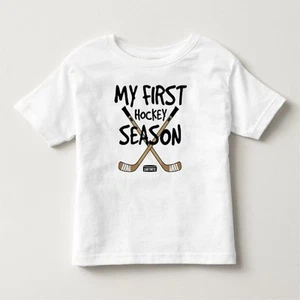 Toddler Hockey Tshirt My First Hockey Season Cute Sports Graphic Tee SZ S-L - Picture 1 of 1