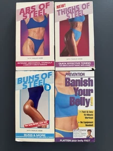 Buns Of Steel Abs Of Steel Thighs Of Steel & Banish Your Belly VHS Lot Workout - Picture 1 of 9