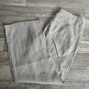 Pantalón de lino Rocha John Rocha para hombre talla W38 L32 gris 100 % lino - Imagen 1 de 18