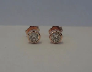 Elegant brilliant stud earrings 0.62 carat 585 rose gold, beautiful brilliance - Picture 1 of 1