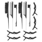  6pc Hair Styling Set w/ Teasing Brush, Rat Tail Comb, Edge Control Brush &-ET