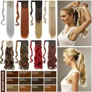 Hair Ponytail Clip In Real as Human Hair Extensions Wrap Around Pony Tail SMOOTH - Picture 1 of 50