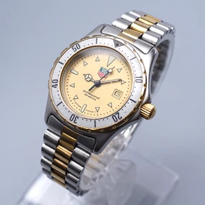 TAG Heuer 974.015 Quartz 30mm Two-Tone Dive Watch Champagne Dial Luminous - Picture 1 of 20
