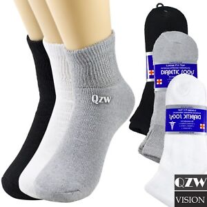 Lot 3-12 Pairs Mens Health Circulatory Diabetic Cotton Ankle Quarter Socks 9-15