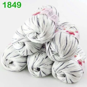 Fashion 6 Balls x 50gr Cashmere Silk Wool Hand Knit Wrap Shawls Crochet Yarn 49 - Picture 1 of 11