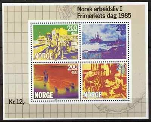 517 Norway 1985, NK 978-81 BL 4, Working Life I, MNH, MI BL 5, SC #B68. - Picture 1 of 1