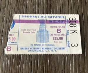 5/1/84 BILLY SMITH Stops NASLUND Penalty SHOT ISLANDERS PLAYOFFS vs MTL STUB - Picture 1 of 2