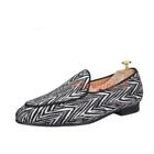 Men's Fashion Summer Zebra-Stripe Leather Dress Shoes Youth Casual Party Loafers