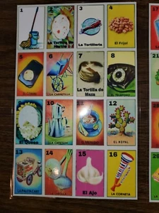 Laminate Loteria  CHANCLA TROMPO  TACO ELOTE CHILE 64 CARDS & 10 Board para Xmas - Picture 1 of 6