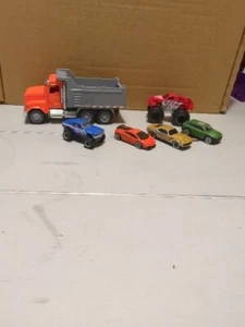 Mixed Lot: Dump Truck, And 5 Small Cars - Picture 1 of 7