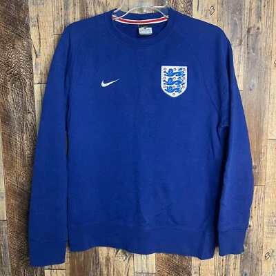 England Classic Blue Sweatshirt Sz S Nike Soccer Football Jersey Top - Image 1 of 4