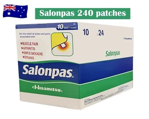 VALUE PACK Salonpas Pain Relieving Patch 240 Muscle Neck Shoulder Pain Exp 08/26 - Picture 1 of 3