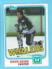 1981-82 Topps 83 Dave Keon Hartford Whalers! His Last Card! MINT! *SET BREAK*