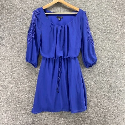 Jodi Kristopher Dress Women XS Blue Sheath Short Cold Shoulder 3/4 Sleeve Lined - Image 1 of 4