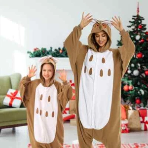 Owl Costumes For Kids Unisex Winter Soft Hooded Christmas One-piece Pajamas - Picture 1 of 12