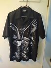 Dragonfly Clothing Co Biker / Rocker Button-Up Shirt Eagle & Engine Size MEDIUM 