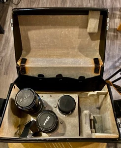 Vintage Nikon FB-5 Hard Shell Black Leather Camera Case w/locking F-mounts - Picture 1 of 4