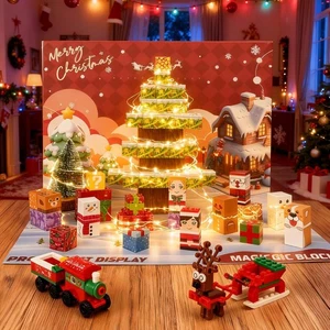 Calendario de Adviento 2025 - Juego de 106 piezas de árbol de Navidad, bloques de construcción magnéticos para K - Imagen 1 de 11