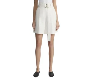 Short ceinturé femme 00 crème albâtre taille haute neuf avec étiquette Lafayette 148 Degraw NEUF - Photo 1/13