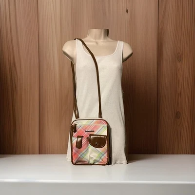 Jaclyn Smith Crossbody Bag Plaid Spring/Summer Colors - Image 1 of 4