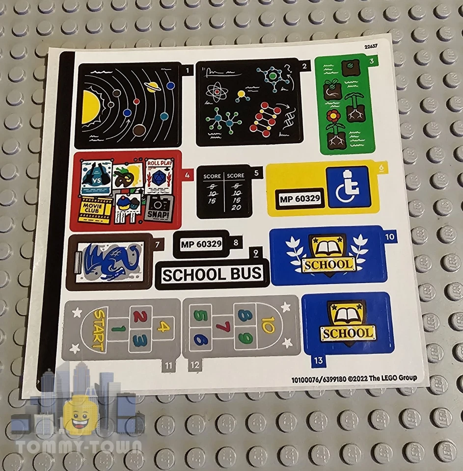 Lego City NUR AUFKLEBERBOGEN für Lego Set 60329 Schultag - Bild 1 von 1