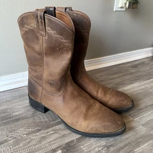 Ariat Heritage Roper Boots Men Size 14D Brown Leather Round Toe Western 10002284 - Picture 1 of 10