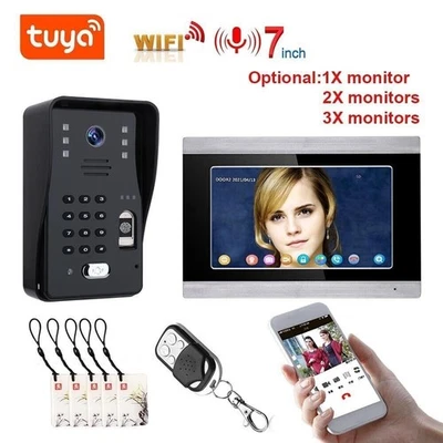 TUYA 7 Inch Video Intercom WIFI RFID Fingerprint Video Door Phone System - Image 1 of 4