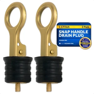 Five Oceans Snap Handle Marine Rubber Drain Plug, 1-1/4 inches (Pair) FO3834-M2 - Bild 1 von 8