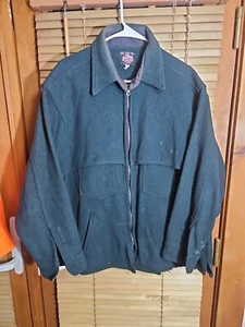 True Vintage 50s 60s Johnson Woolen Mills Full Zip Wool Jacket Chore Coat L 42 - Picture 1 of 10